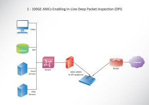 1 - 100GE ANICs Enabling In-Line Deep Packet Inspection